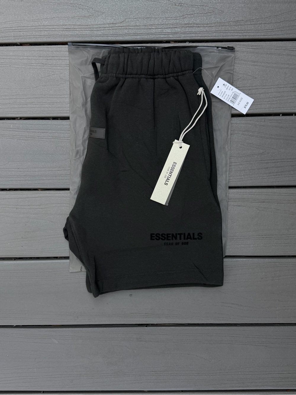 Essentials Men’s Black Logo Cotton Blend Athletic Shorts